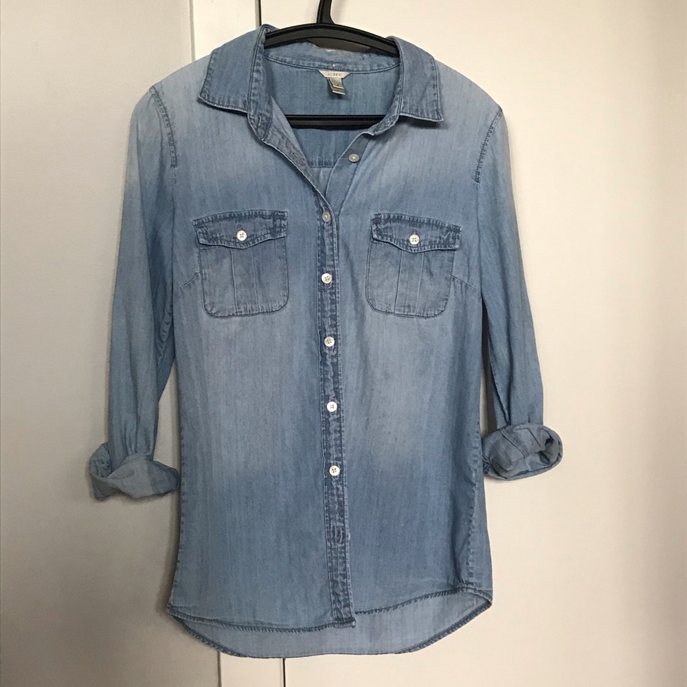 J.Crew Keeper Chambray Button Down Top - image 3